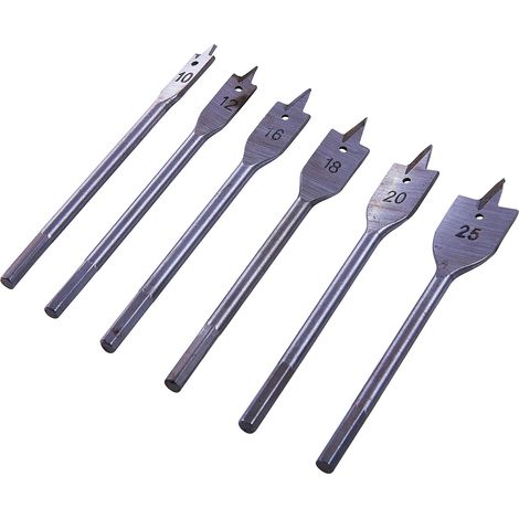 Am-Tech - Set di 6 punte piatte per legno (1/3)