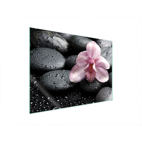 GLASSCHUTZPLATTE FÜR HERD 70x52 ORCHIDEE (1/5)