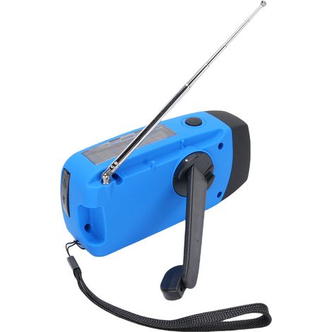 Radio solaire d'urgence avec manivelle et chargement USB-C, radio portable AM/FM, batterie rechargeable 2000 mAh, alarme SOS et lampe torche pour le camping et la randonnée en cas de panne de courant (1/5)