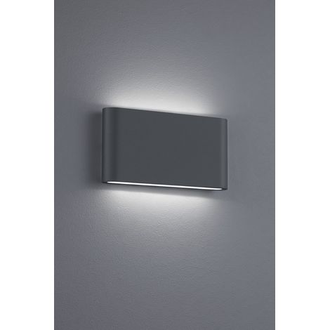 Rechteckige Wandleuchte Thames II Led Double Emission IP54 Anthrazit L17 cm Trio Lighting (1/2)