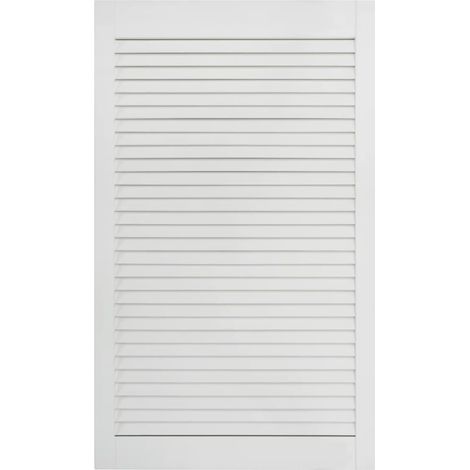 Helloshop26 – Porte à persiennes 99,3 x 49,4 cm en bois de pin massif blanc – Circulation d'air optimisée – Finition peinte à base d'eau