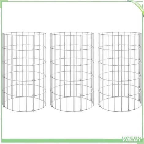 Lit surélevé gabion - FAFEICY - 152019 - acier galvanisé - Ø30x50 cm - lot de 3 (1/5)