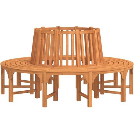 Banc rond en forme de tour d'arbre, Ø208 cm, en bois d'eucalyptus massif (1/5)