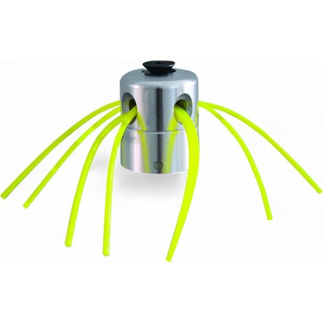 Testina per decespugliatore universale in alluminio 8 fili con 4 fori e riduzioni inclusi chiave a brucola (1/5)
