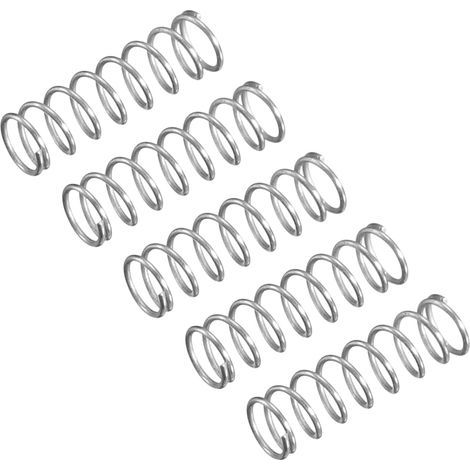 - Druckfeder - Edelstahl 304 - Geschlossene Enden für gleichmäßige Kraft - Mechanische Reparaturen und Projekte - Silber - 3 mm x 10 mm (1/5)