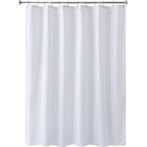 Thick, plain polyester shower curtain, waterproof and mildew resistant, ideal for bathrooms and hotels. This plain white polyester partition curtain (120 g/m², 120 x 2 (1/5)