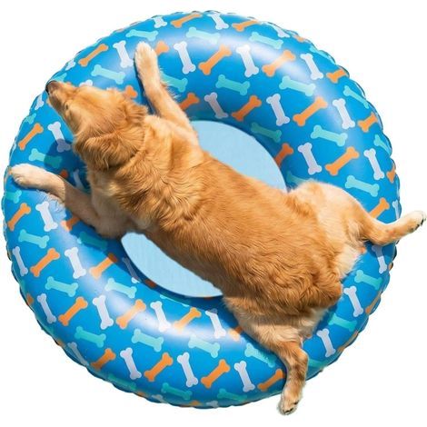 Bouée pour Chien PVC Anti-Fuite Gonflable Antidérapant Raft pour Chien de Piscine Pour Jeux de Plage Fête Aquatique Détente au Lac, Races Petites (1/5)