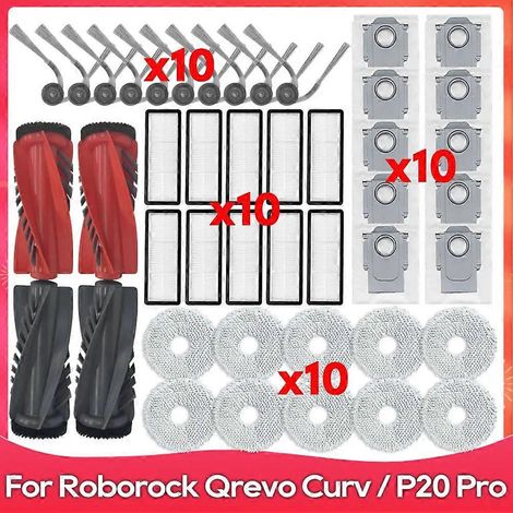 Zubehör und Ersatzteile für Roborock Qrevo Curv: HEPA-Filter, Tuch, Staubbeutel, Hauptseitenbürsten (1/5)