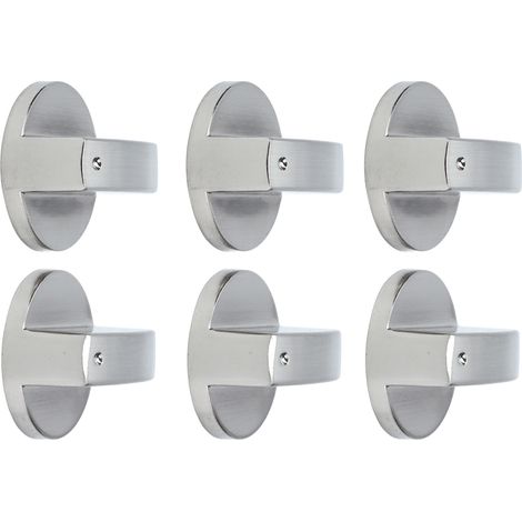 Lot de 6 boutons rotatifs de 8 mm en alliage de zinc, de rechange pour cuisinière à gaz et four à micro-ondes, 45° (1/5)