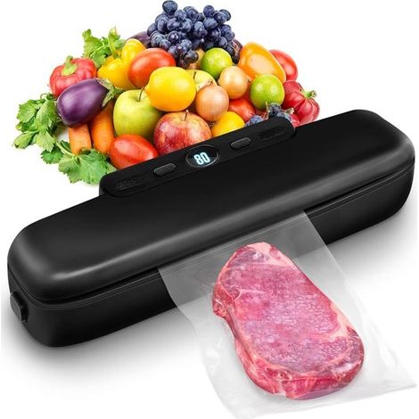 Machine sous vide - Scelleuse sous vide - Sans BPA - Fonction de mise sous vide automatique pour aliments secs et humides - 1 pièce - Compacte et légère - Argent (1/5)