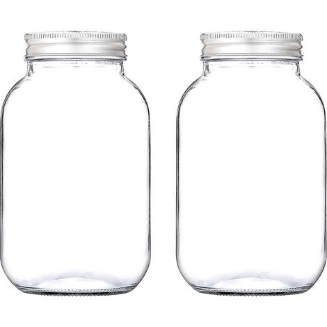 Bocaux Mason 950 ml (32 oz) à ouverture standard avec couvercles, Bocaux Mason 950 ml (32 oz) avec couvercles, Bocaux Mason 950 ml (32 oz) à ouverture standard, Lot de 2 bocaux Mason 950 ml (32 oz) (1/5)