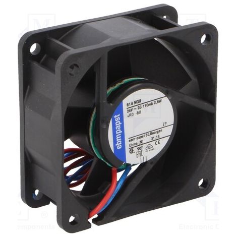 Ventilator 24vdc 60x60x25mm 3,8w 2 Drähte Schieber 614ngh