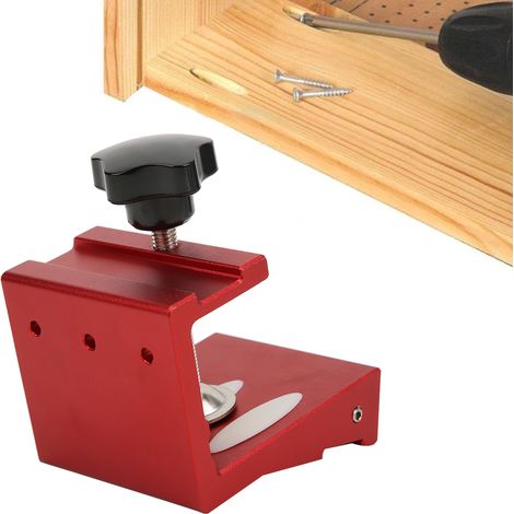 Guide de perçage pour trous de poche, outil de perçage en alliage d'aluminium pour le travail du bois et les travaux ménagers, rouge/bleu (1/5)