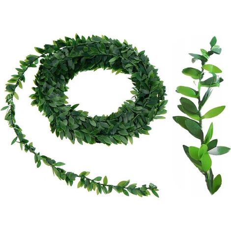 Guirnalda de boj, hiedra, hojas verdes, 7,5 m (1/5)