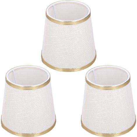 Abat-jour cylindrique E14 en tissu pour lampe de table/plafonnier (3 unités) - Installation facile et diffusant une lumière douce pour toutes les pièces (1/4)