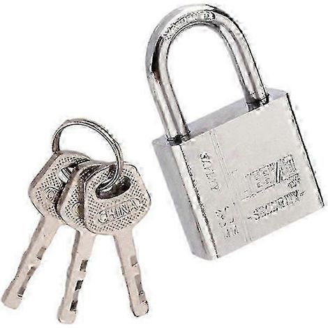 Cadenas en fer de 30 mm, 3 clés, serrure robuste pour porte ou portail. (1/5)