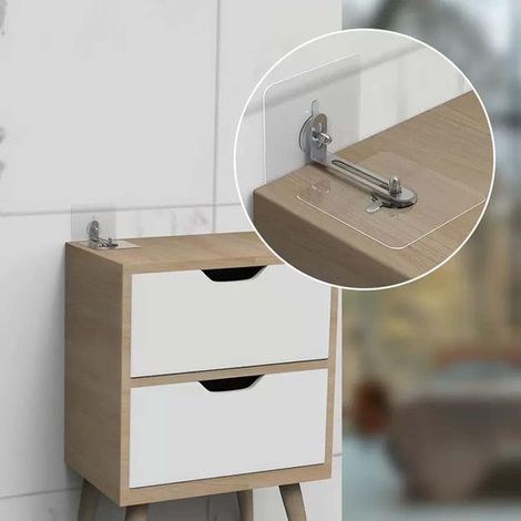 10 pares de anclajes para muebles，77CM，Anclajes de pared para muebles，Correas antivuelco para muebles，Anclajes autoadhesivos para armarios (1/4)