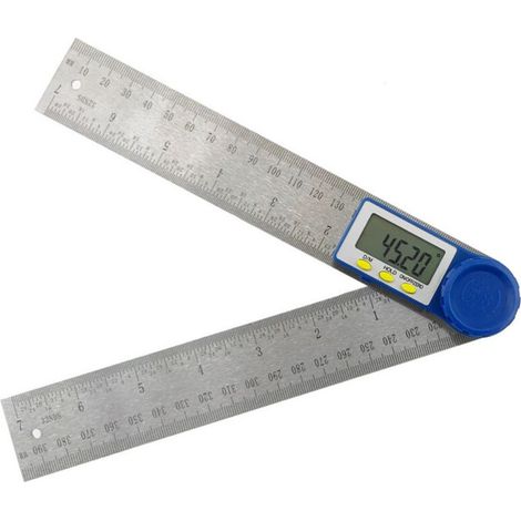 Rapporteur d'Angle Numerique,Règle d'Angle Inoxydable pour Menuisier et Fausse Equerre,Plage de Mesure 360°,Règle en Acier pour Travaux de Bois pour de Bricolage,Artisanat et Bricoleurs (1/5)