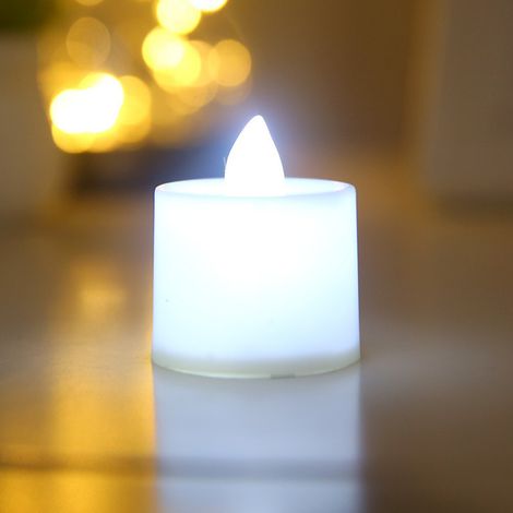 (96 lumières blanches rondes) Bougie LED sans flamme, bougeoir électronique alimenté par batterie, convient à une utilisation en intérieur. (1/5)