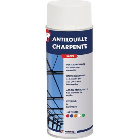 Antirouille Charpente - 0.4 L - Bombe 400 mL - 9018 - Blanc papyrus - Metaltop (1/5)