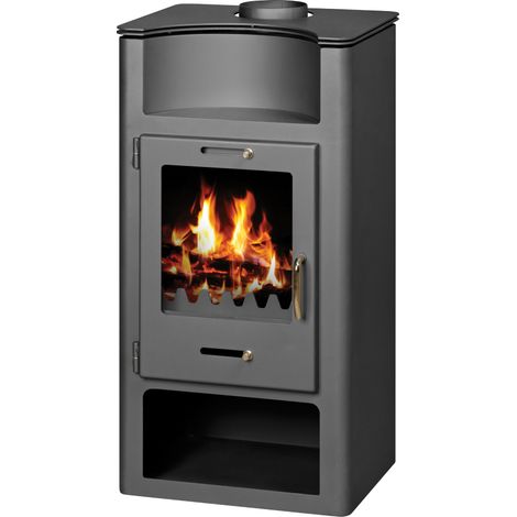 V05 – Poêle à bois hydro 9,3 kW – Chauffage eau chaude et ambiant – Rendement 79,53 % – Émissions CO 0,0738 % – Dimensions 510x511x1010 mm (1/2)