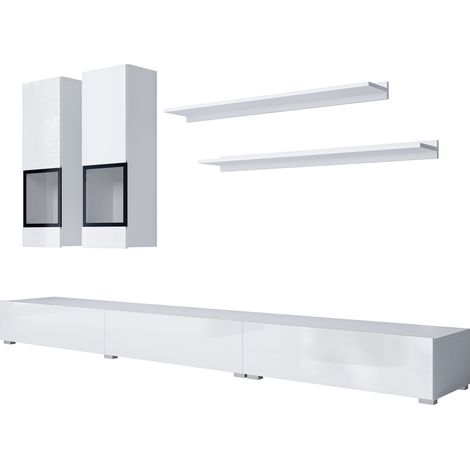 Conjunto de salón Serodeu 100, Blanco + Blanco brillante