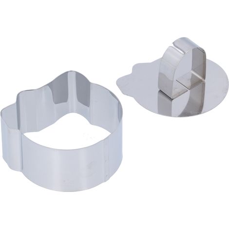 Tortenmousse-Ringform aus Edelstahl, Dessertring, Kuchenausstecher für Salate, Gebäck, Backwerkzeug, unregelmäßig: 4 x 7 cm (1/5)