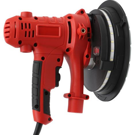 Ponceuse de construction sèche, ponceuse murale et plafond 1200 W avec éclairage LED, ponceuse murale pour murs en plâtre, murs en mastic, murs en ciment blanc (1/5)