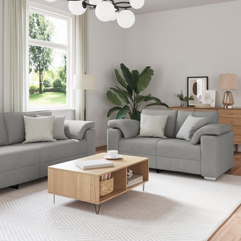 Sofa 2 pcs Wolkengrau 219 x 80 x 82 cm Stoff
