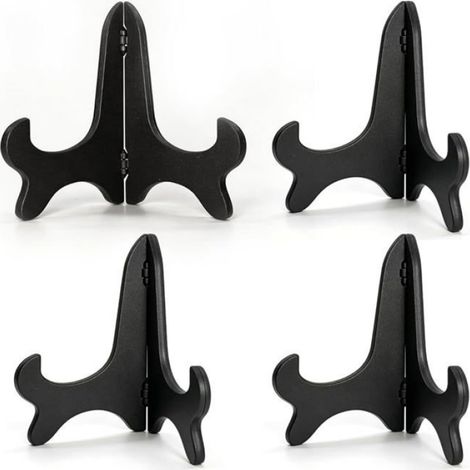 Chevalet De Présentation - Pliable - Noir - Pour Assiettes Cadres Photo Livres - 15 cm - Lot De 4 (1/4)