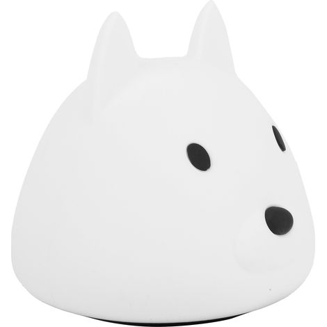 Veilleuse mignonne en silicone en forme de chien, éclairage d'ambiance dégradé de couleurs pour la chambre (1/5)