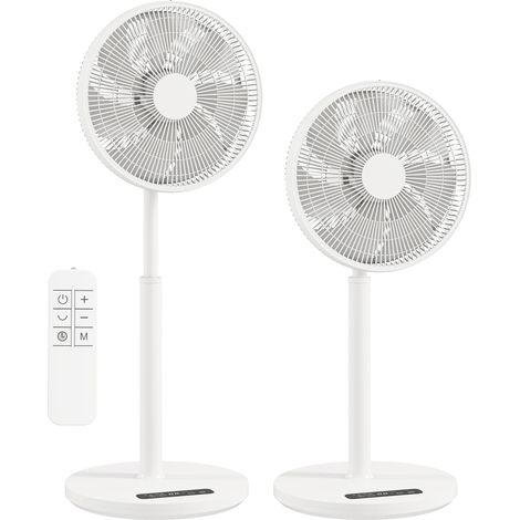 Ventilateur sur pied - HOMCOM - 12 vitesses, 4 modes, minuterie 9H, oscillant 120°, hauteur réglable - ABS - 39x39x108cm - blanc (1/5)
