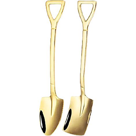 Ensemble de 6 pelles-cuillères en acier inoxydable de 15 cm, comprenant une pelle carrée et une pelle pointue, pour la maison, l'extérieur et le bureau. Finition titane.