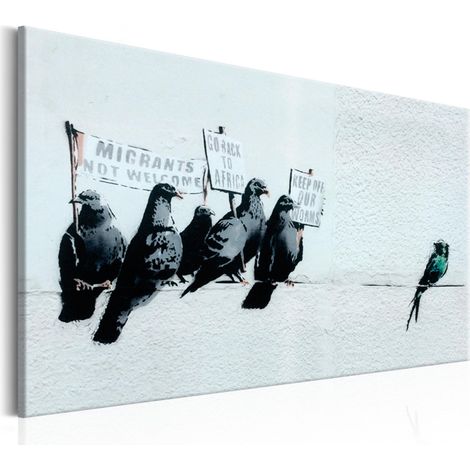 Tableau Imprimé "Protesting Birds - Banksy" 40 x 60 cm (1/2)