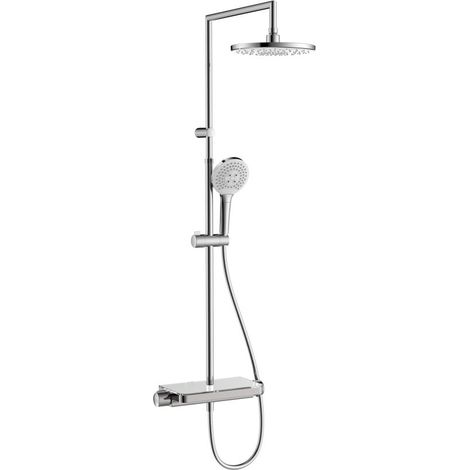 Primaster Duschsystem mit Thermostat & Druckumsteller Prag new silbergrau Komplettes Duschsystem