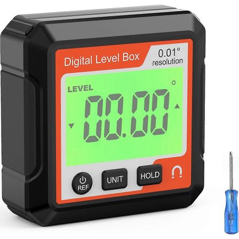 Niveau à bulle numérique, rapporteur d'angle électronique, inclinomètre avec base magnétique et écran LCD de précision. (1/4)