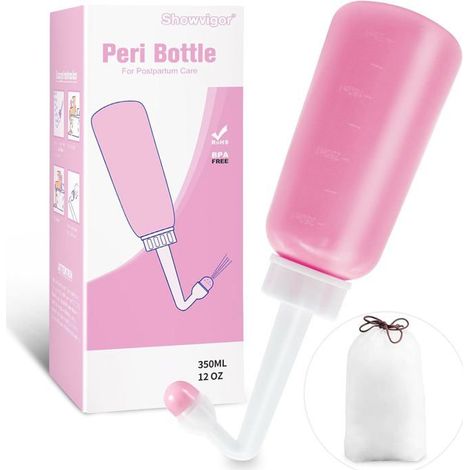 Bidet portable - Bouteille périnéale 350 ml - Embout anglé - Matériau EVA compressible - Avec sac de voyage (1/4)