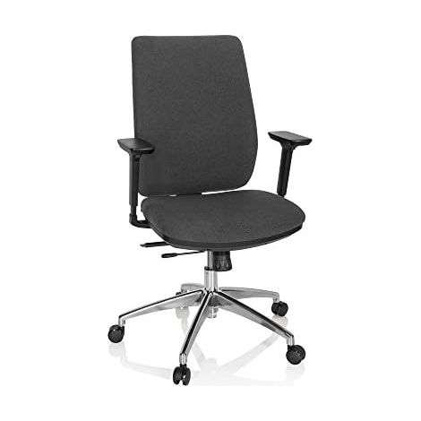 Chaise de bureau / Siège pivotant INTEGRIO I Tissu Gris foncé hjh OFFICE