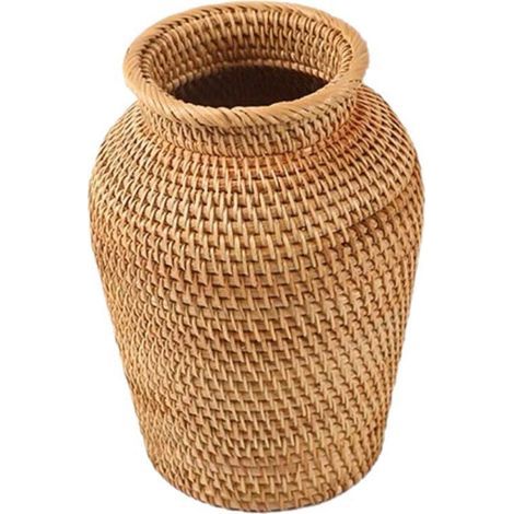 Vases en osier tressés à la main, paniers pour plantes et fleurs, décoration intérieure. (1/5)