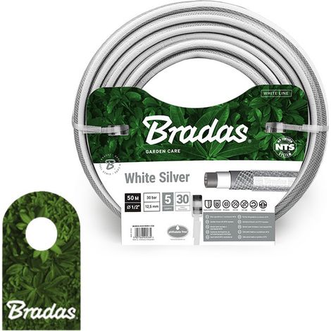 Tubo da giardino 1/2" 50m NTS bianco argento WWS1/250 bradas 5359 (1/2)