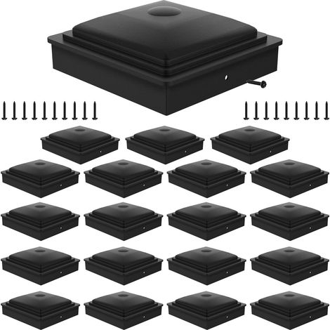 Lot de 20 casquettes Fence Post 70 x 70 mm avec vis en plastique - Protection des poteaux de clôture en bois pour l'extérieur dans des profils bas (1/5)
