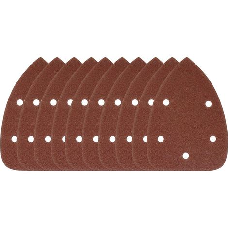 Dapetz ® Mouse Sanding Pads 5 Holes Hook and Loop Palm Sander Sandpaper Mouse Sanding Sheets Assorted Grits 120 Compatible with 140mm Fits for Black and Decker Detail Hand Sander -10Pcs (1/5)