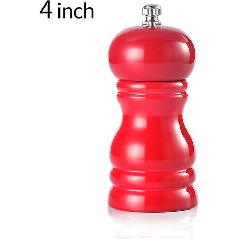 Moulin à poivre manuel en bois massif de 10 cm (4 pouces) pour poivre noir et rouge (1/5)