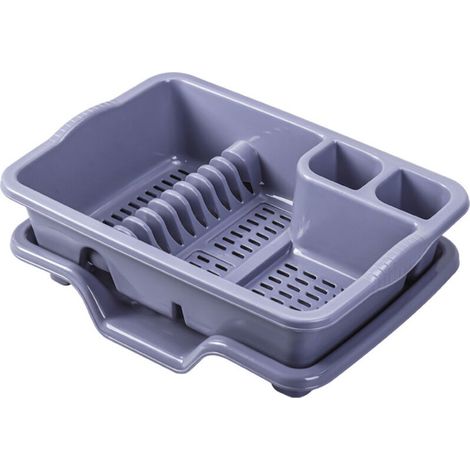 Égouttoir à vaisselle, panier d'égouttage, porte-assiettes, porte-assiettes et porte-baguettes, boîte de rangement pour égouttoir, égouttoir à vaisselle (violet)-DOU