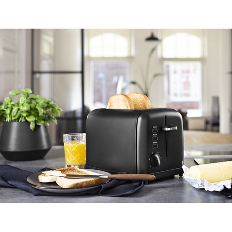 Toaster Edelstahl BLACK STEEL - Aufwärm- und Auftaufunktion, 950Watt (1/5)