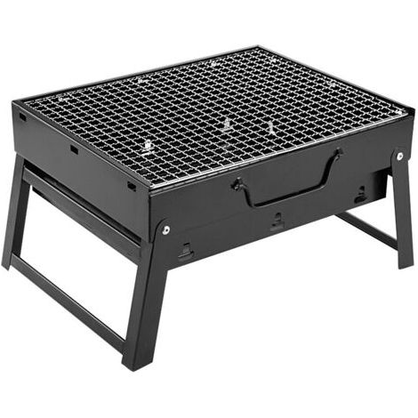 Barbecue Portable Mini Barbecue à Charbon Pliable BBQ Grill Barbecue Démontable de Table 35 x 17x 23 cm pour Jardin Balcon Voyage Camping - Noir (1/5)