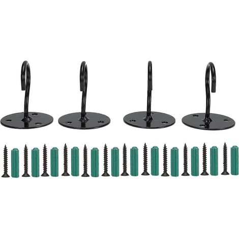 4pcs Crochets de Plafond en Métal pour Suspension Murale, Supports pour Lanternes, Pots de Fleurs et Carillons Éoliens (1/5)