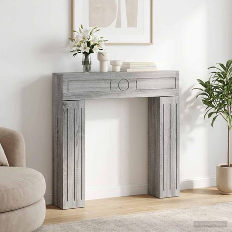 vidaXL Cornice per camino Sonoma grigio 102 x 18 x 100,5 cm