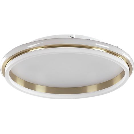 Lámpara de techo LED de metal dorado blanco 64 cm pantalla anillo Taping
