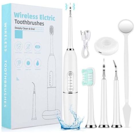 Brosse à dents électrique avec hydropulseur 3-en-1 - Ultrasonique + irrigateur buccal + nettoyeur - Soin complet